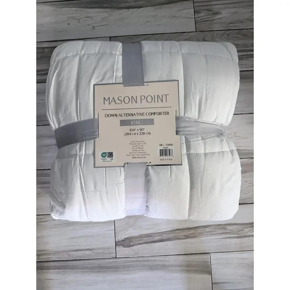 Mason Point Down, Alternative King-Size Comforter White NWT